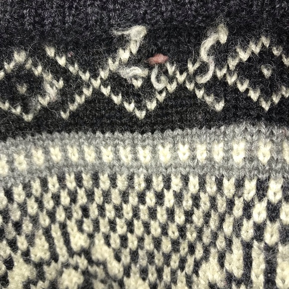 WINDFJORD SWEATER Black White 3/4 Zip 100% Pure New Wool size Large - Picture 16 of 16